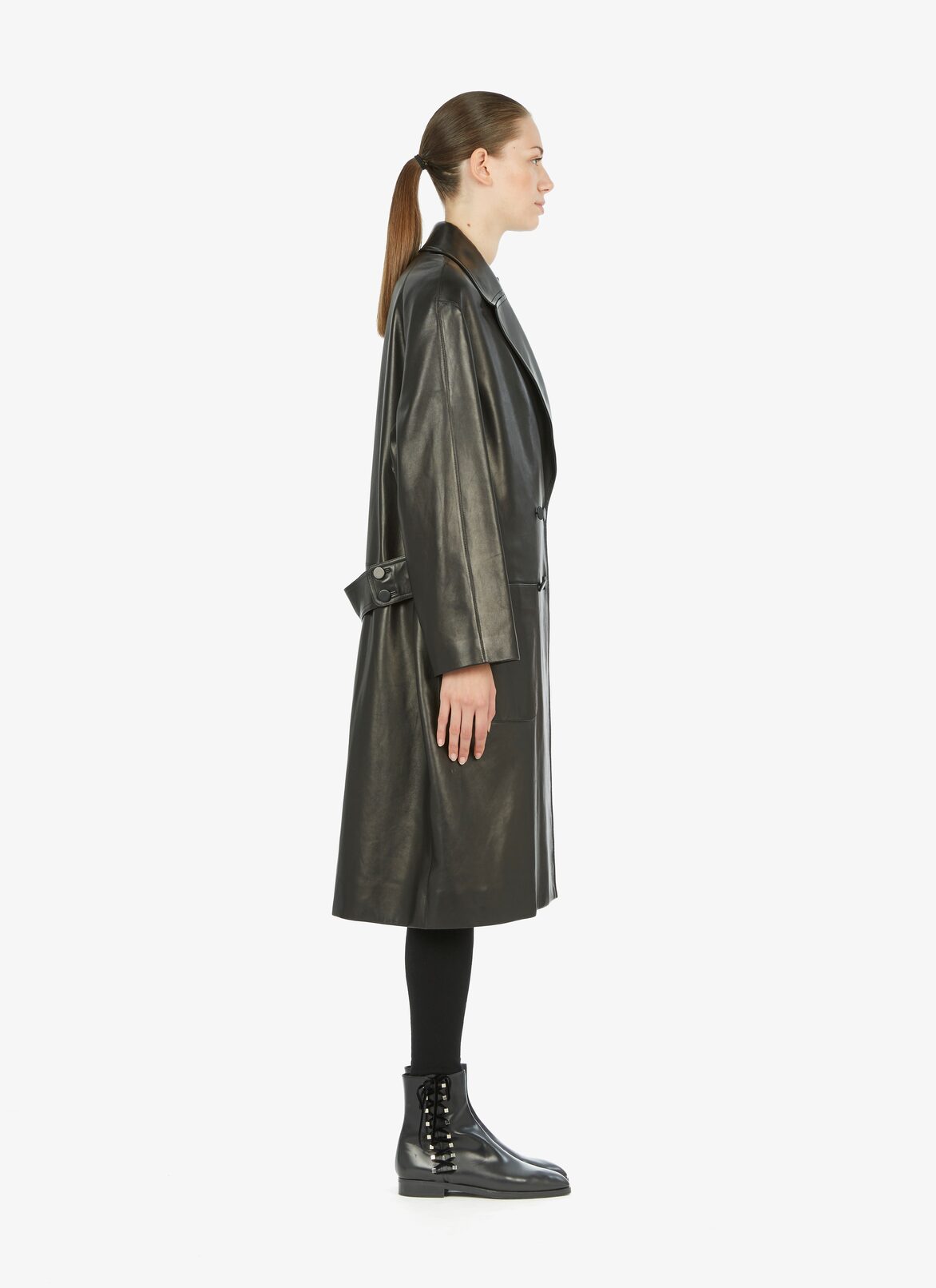 Alaïa Edition 1988 Tailored Men'S Style Leather Coat ALAÏA BLACK ALAÏA EDITION 1988 TAILORED MEN'S STYLE LEATHER COAT